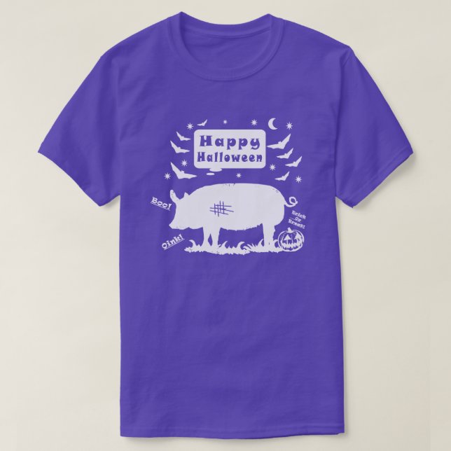 Happy halloween Gris T Shirt (Design framsida)