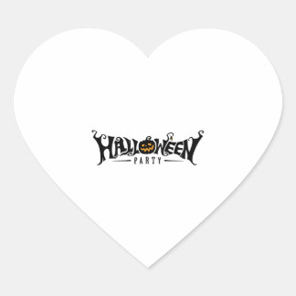 happy halloween, Halloween fest, roligt Halloween Hjärtformat Klistermärke
