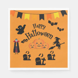 Happy halloween & Halloween-tecken Pappersservett