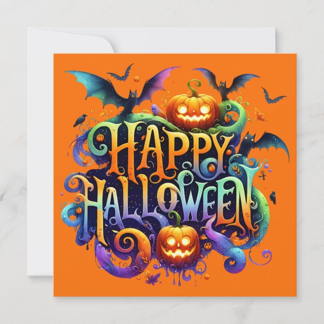 Happy halloween-hälsningskort (Framsida)