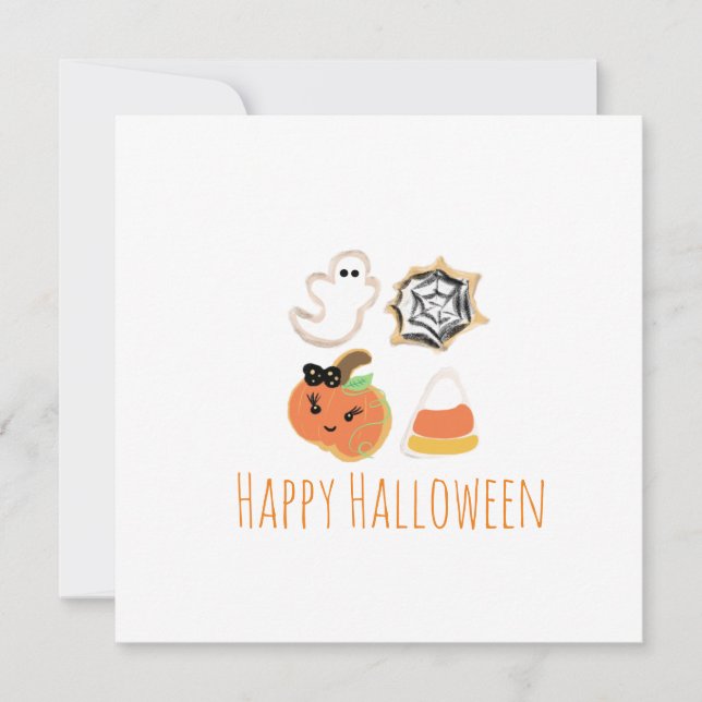 Happy halloween-hälsningskort | Cookies Trets Tack Kort (Framsida)