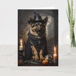 Happy halloween-hälsningskort (hund) kort