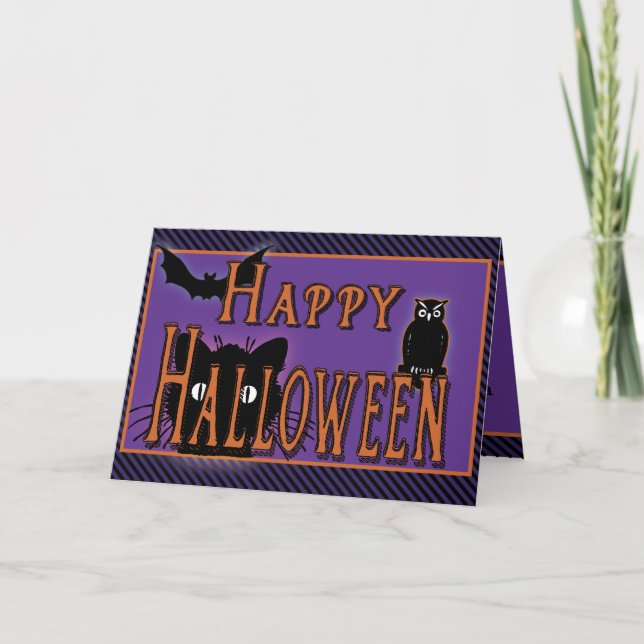 Happy halloween-hälsningskort kort (Framsida)