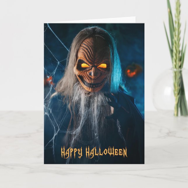 Happy halloween-hälsningskort meddelande (Framsida)