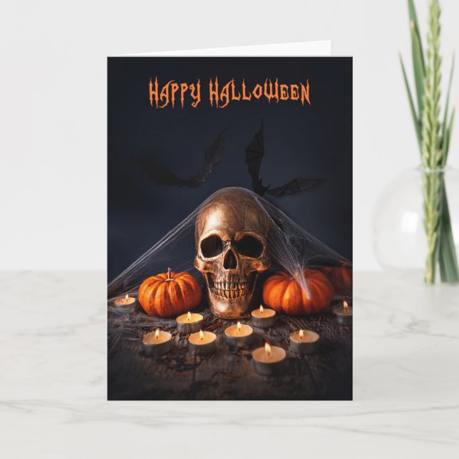Happy halloween-hälsningskort meddelande (Framsida)
