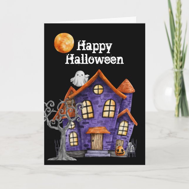 Happy halloween-hälsningskort tack kort (Framsida)
