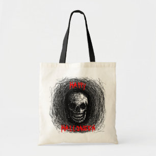 Happy halloween hänger lös skallesvart tygkasse
