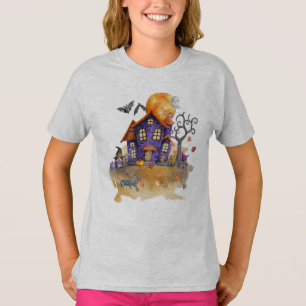 Happy halloween Haunted Gnome House Scene T Shirt