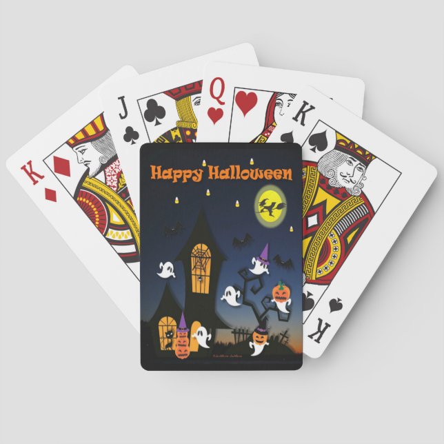 Happy halloween Haunted House Casinokort (Baksidan)