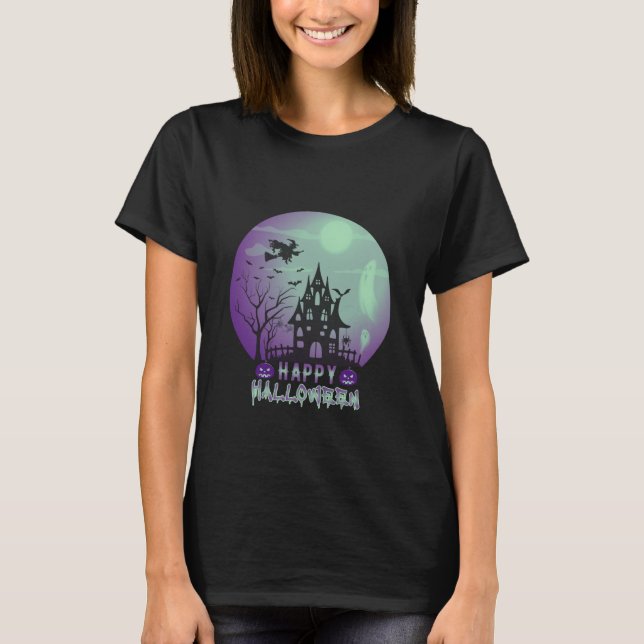 Happy halloween Haunted House Halloween T Shirt (Framsida)