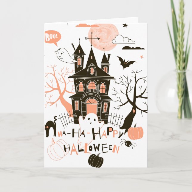 Happy halloween Haunted House Kort (Framsida)