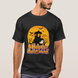 Happy halloween Haunted House Måne T Shirt