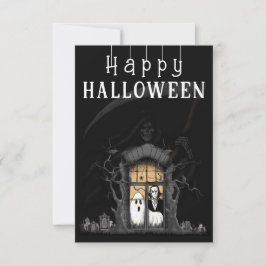 Happy halloween Haunted House Photo Tack Kort