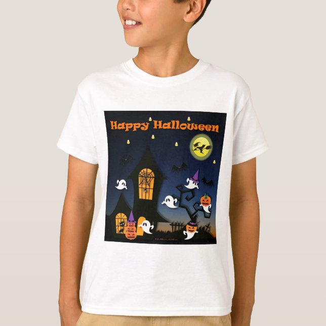 Happy halloween Haunted House T-shirt (Framsida)