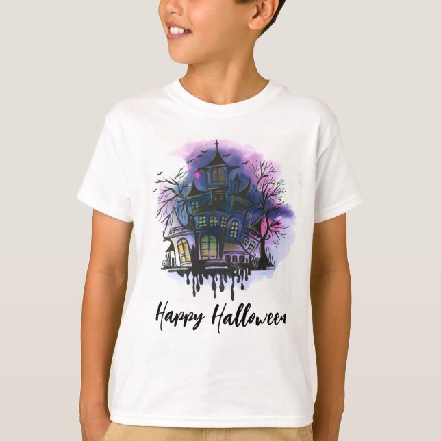 Happy halloween Haunted House T Shirt (Framsida)