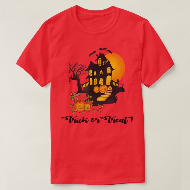 Happy halloween Haunted House T Shirt (Design framsida)