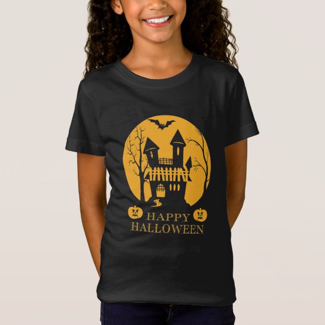 Happy halloween Haunted House T-Shirt (Framsida)