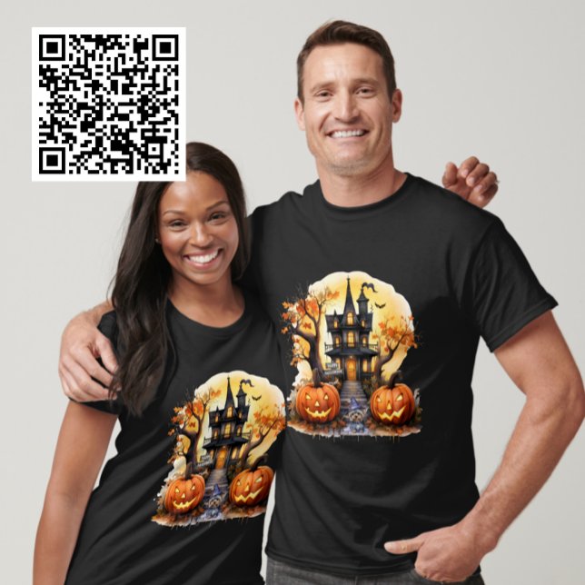 Happy halloween Haunted House Yorkie Witch T Shirt (Skapare uppladdad)