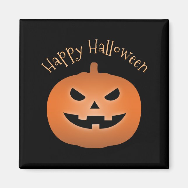 Happy halloween Haunted Jack o lantern Pumpkin Magnet (Framsidan)