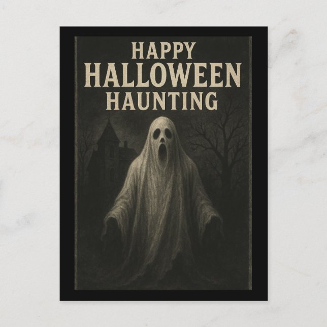 Happy halloween Haunting - Ghokostkort Vykort (Framsida)
