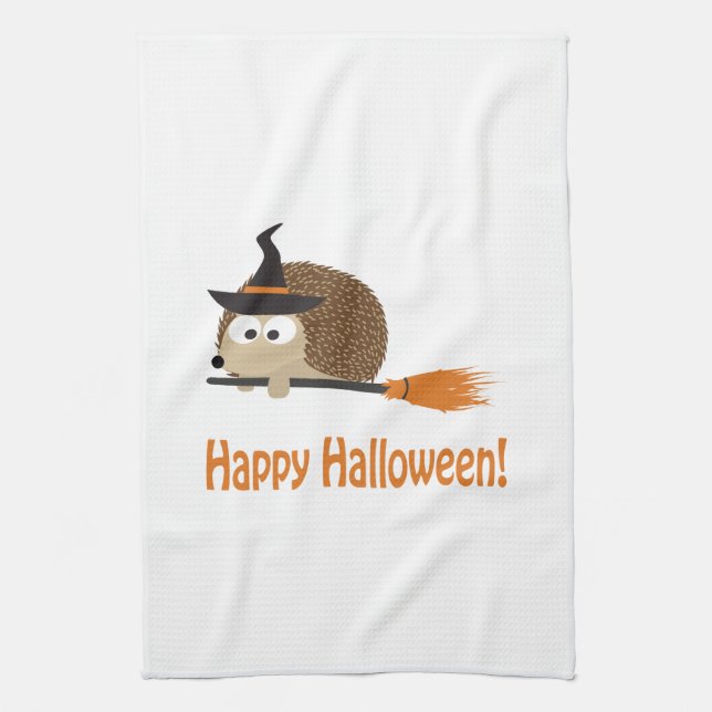Happy halloween! Hedgehog Witch Kökshandduk (Vertikal)