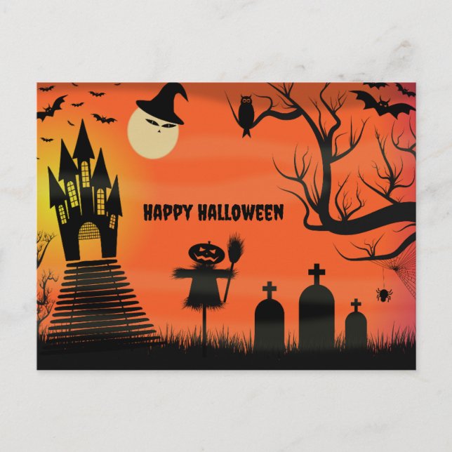Happy halloween helg vykort (Framsida)
