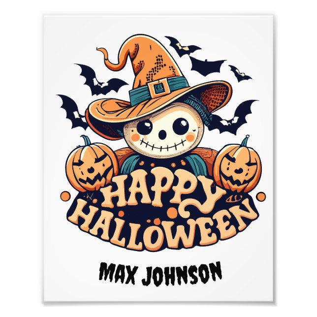 Happy halloween - Hemlig House Orange Black Fototryck (Framsidan)