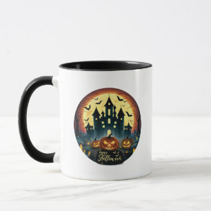 Happy halloween, hemligt hus Halloween Mugg