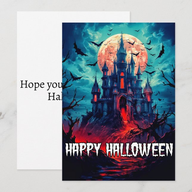 Happy halloween | Hemma hus Julkort (Fram/baksida)
