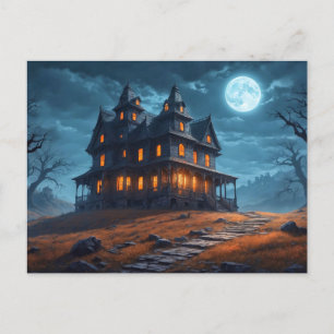 Happy halloween Hemma hus Vykort