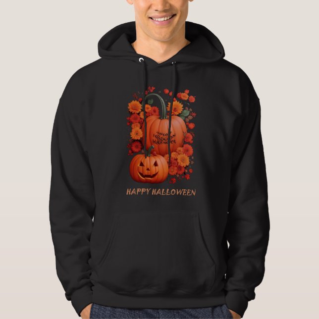 happy halloween hjärta hoodie (Framsida)
