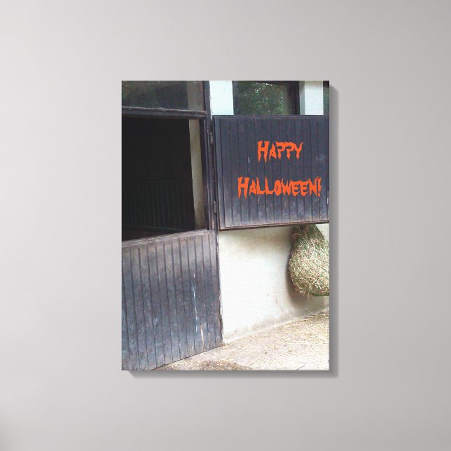 Happy halloween Horse Stable Door Riding School Canvastryck (Framsida)