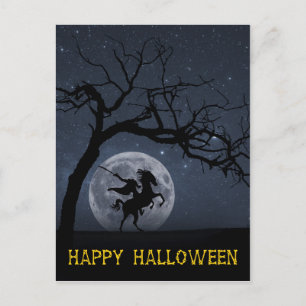 Happy halloween-horseman Fullt måne Vykort