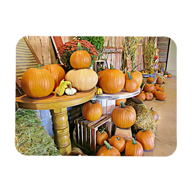 Happy halloween Höst Visning Pumpkins Magnet (Horisontell)
