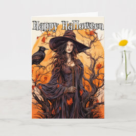 Happy halloween | Hösten Witch Kort
