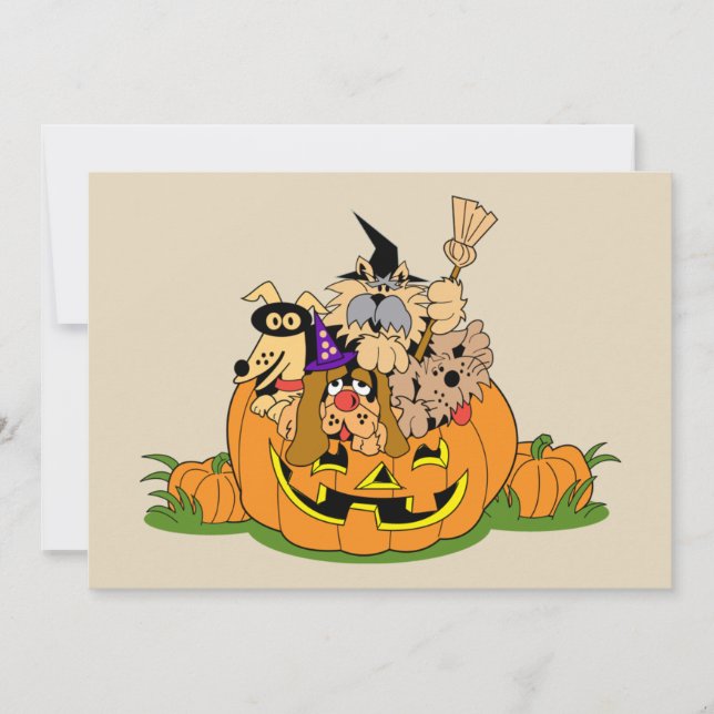 Happy halloween Hundar i Pumpkin Kort (Framsida)