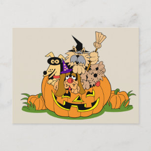 Happy halloween Hundar i Pumpkin Vykort