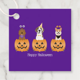 Happy halloween Hundar i pumpor Gåvor Etiketter