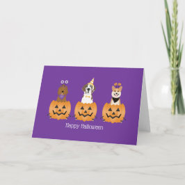 Happy halloween Hundar i pumpor Kort