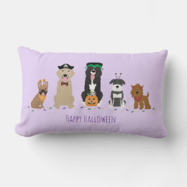 Happy halloween Hundar Lila Lumbarkudde
