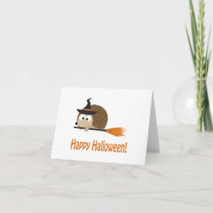 Happy halloween! Igelkotthäxa Kort