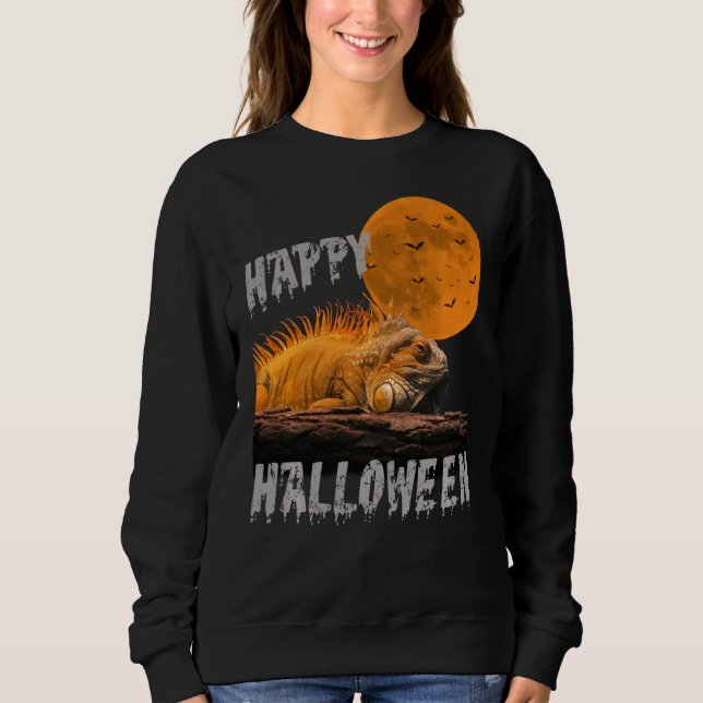 Happy halloween Iguana Lizard Reptile T Shirt (Framsida)