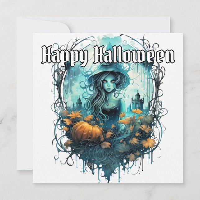 Happy halloween | Illustration av Womanly Witch Kort (Framsida)
