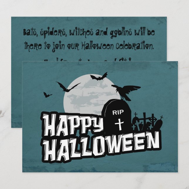 Happy halloween inbjudningar (Fram/baksida)