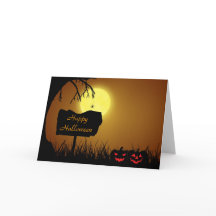 Happy halloween Jack Lantern Pumpkins Card