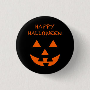 Happy halloween Jack O’ Lantern Ansikte Roligt H Knapp