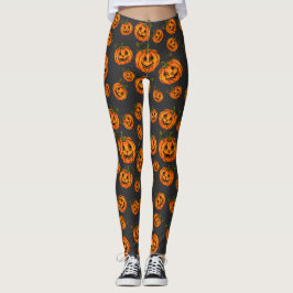 Happy halloween jack-o-lantern, bock för behandlin leggings