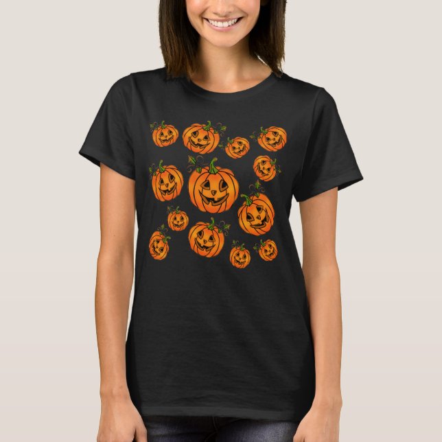 Happy halloween jack-o-lantern, bock för behandlin t shirt (Framsida)