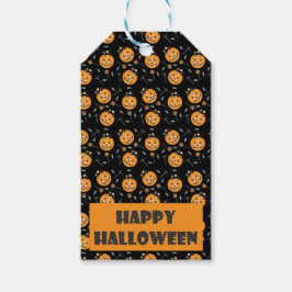 Happy halloween Jack o lantern Bus eller godis Presentetikett