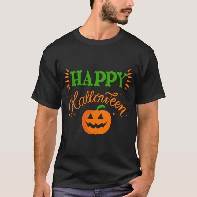 Happy halloween Jack o lantern design T Shirt (Framsida)
